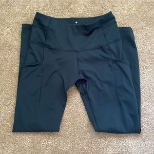 Yoga Leggings w/ Pockets | Dark Green-Blue